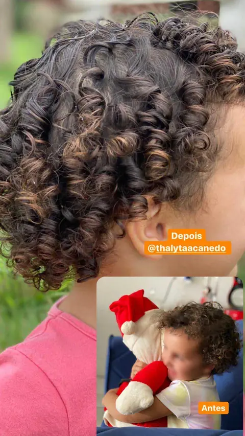 Antes e depois de finalização em cachos