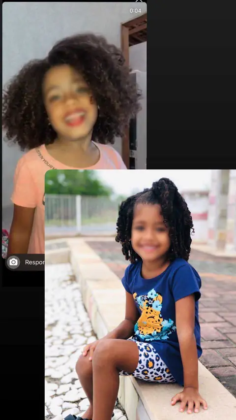 Antes e depois de finalização em cabelo cacheado