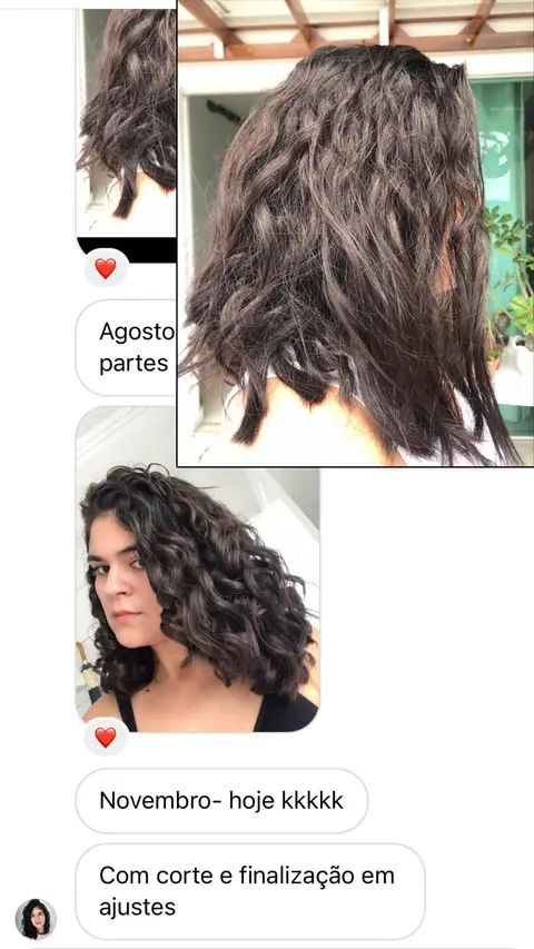 Antes e depois de cabelo ondulado curto